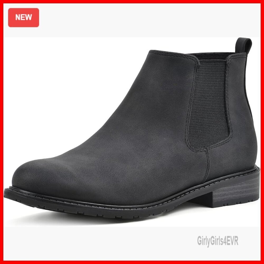Ankle Boots Block Heel Chelsea Bootie Inside Zipper Casual Fall Shoes
